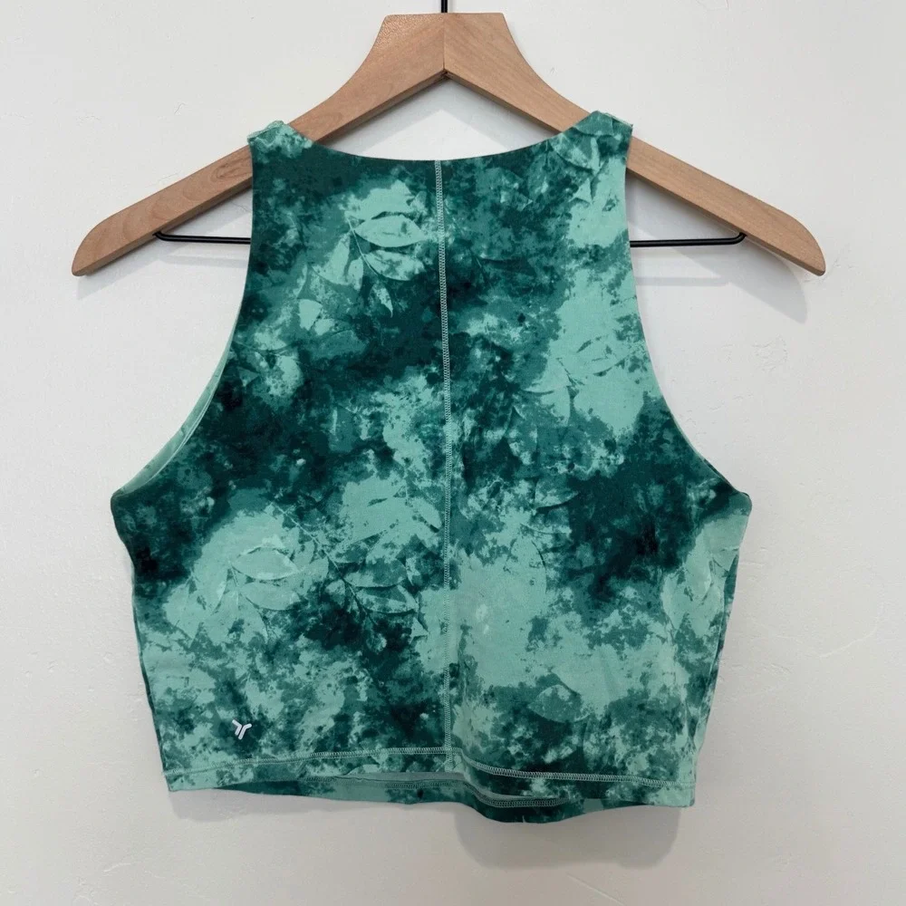 Old Navy Active PowerChill Green Tie Dye Leggings and Sports Bra Set Womens L
